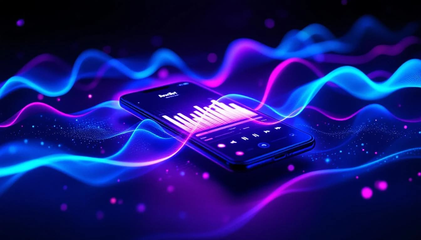 BeatBot AI Music Generator app showing prompt to music creation on a mobile phone
